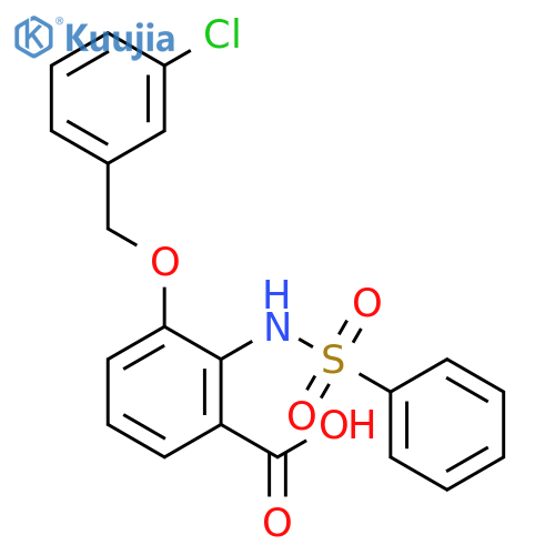 BENZOIC ACID, 3-[(3-CHLOROPHENYL)METHOXY]-2-[(PHENYLSULFONYL)AMINO]- structure