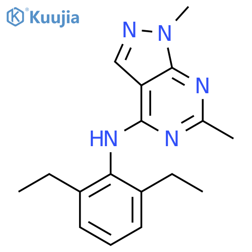 1H-Pyrazolo[3,4-d]pyrimidin-4-amine,N-(2,6-diethylphenyl)-1,6-dimethyl- structure