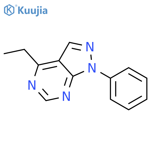 1H-Pyrazolo[3,4-d]pyrimidine, 4-ethyl-1-phenyl- structure