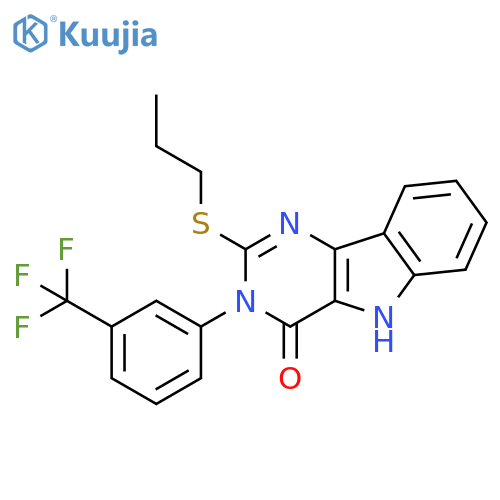 2-(propylsulfanyl)-3-3-(trifluoromethyl)phenyl-3H,4H,5H-pyrimido5,4-bindol-4-one structure