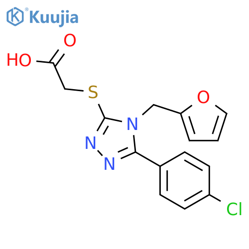 2-{5-(4-chlorophenyl)-4-(furan-2-yl)methyl-4H-1,2,4-triazol-3-ylsulfanyl}acetic acid structure