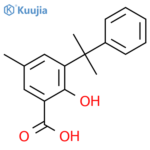 Benzoic acid, 2-hydroxy-5-methyl-3-(1-methyl-1-phenylethyl)- structure