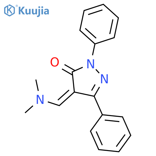 (4Z)-4-[(dimethylamino)methylidene]-2,5-diphenyl-2,4-dihydro-3H-pyrazol-3-one structure