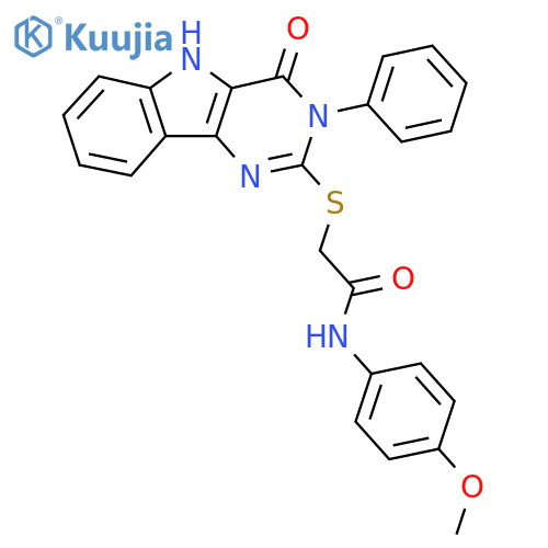 N-(4-methoxyphenyl)-2-({4-oxo-3-phenyl-3H,4H,5H-pyrimido5,4-bindol-2-yl}sulfanyl)acetamide structure
