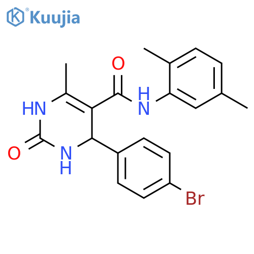 4-(4-bromophenyl)-N-(2,5-dimethylphenyl)-6-methyl-2-oxo-1,2,3,4-tetrahydropyrimidine-5-carboxamide structure