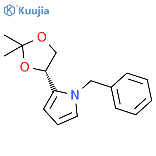 1H-PYRROLE, 2-[(4S)-2,2-DIMETHYL-1,3-DIOXOLAN-4-YL]-1-(PHENYLMETHYL)- structure