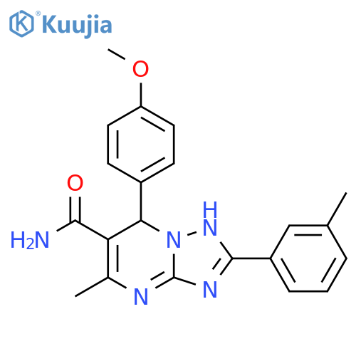 7-(4-methoxyphenyl)-5-methyl-2-(3-methylphenyl)-4H,7H-1,2,4triazolo1,5-apyrimidine-6-carboxamide structure