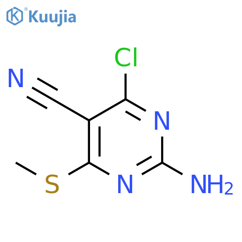 5-Pyrimidinecarbonitrile, 2-amino-4-chloro-6-(methylthio)- structure
