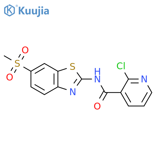 2-chloro-N-(6-methanesulfonyl-1,3-benzothiazol-2-yl)pyridine-3-carboxamide structure