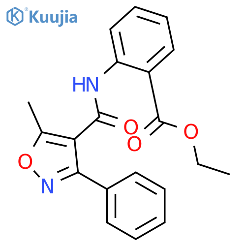 ethyl 2-{[(5-methyl-3-phenyl-1,2-oxazol-4-yl)carbonyl]amino}benzoate structure