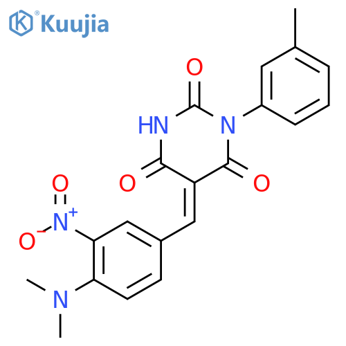5-{[4-(dimethylamino)-3-nitrophenyl]methylidene}-1-(3-methylphenyl)pyrimidine-2,4,6(1H,3H,5H)-trione structure