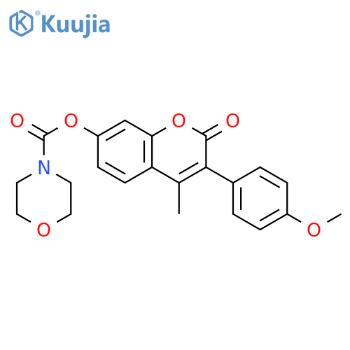 3-(4-methoxyphenyl)-4-methyl-2-oxo-2H-chromen-7-yl morpholine-4-carboxylate structure