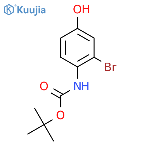 tert-butyl N-(2-bromo-4-hydroxyphenyl)carbamate structure