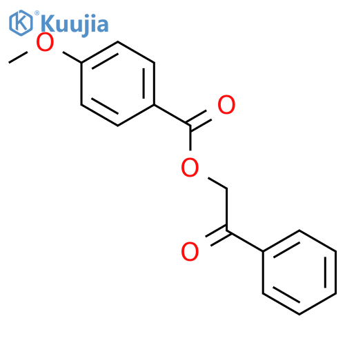 Benzoic acid, 4-methoxy-, 2-oxo-2-phenylethyl ester structure