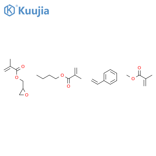 2-Propenoic acid, 2-methyl-, butyl ester, polymer with ethenylbenzene, methyl 2-methyl-2-propenoate and oxiranylmethyl 2-methyl-2-propenoate structure