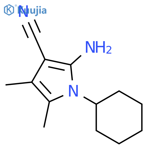 2-amino-1-cyclohexyl-4,5-dimethyl-1H-Pyrrole-3-carbonitrile structure