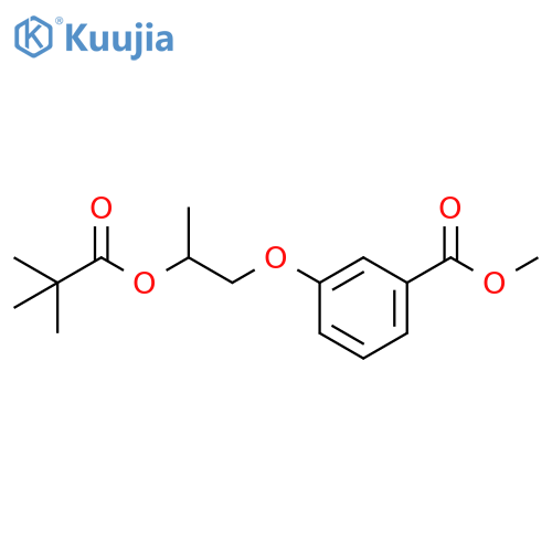 Benzoic acid, 3-[2-(2,2-dimethyl-1-oxopropoxy)propoxy]-, methyl ester structure