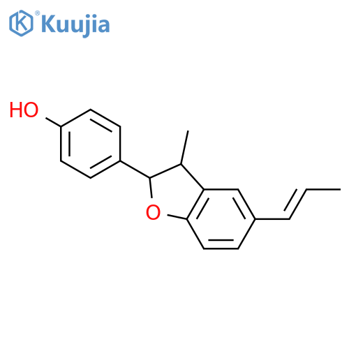 4-[(2r,3r)-3-methyl-5-[(e)-prop-1-enyl]-2,3-dihydro-1-benzofuran-2-yl]phenol structure