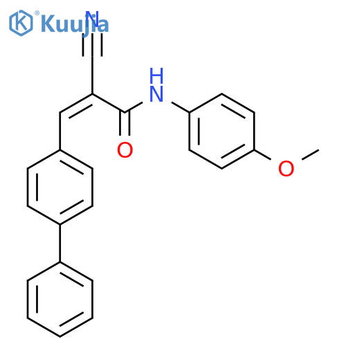 3-{[1,1'-biphenyl]-4-yl}-2-cyano-N-(4-methoxyphenyl)prop-2-enamide structure