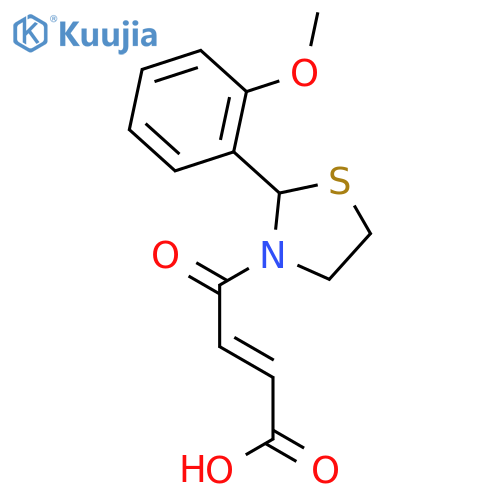 (2Z)-4-[2-(2-methoxyphenyl)-1,3-thiazolidin-3-yl]-4-oxobut-2-enoic acid structure