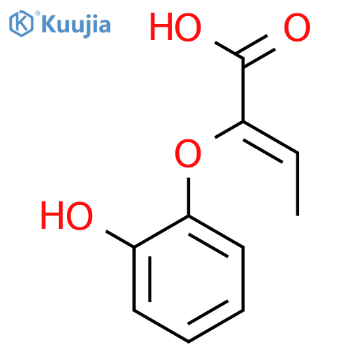 2-Butenoic acid, 2-(2-hydroxyphenoxy)- structure