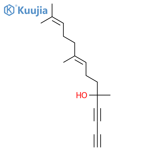 8,12-Tetradecadiene-1,3-diyn-5-ol, 5,9,13-trimethyl- structure