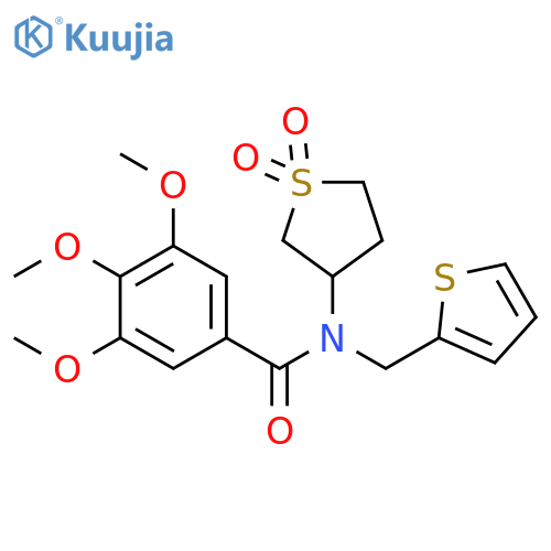 N-(1,1-dioxo-1lambda6-thiolan-3-yl)-3,4,5-trimethoxy-N-(thiophen-2-yl)methylbenzamide structure
