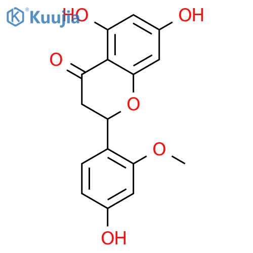 (2S)-5,7-dihydroxy-2-(4-hydroxy-2-methoxyphenyl)-2,3-dihydro-4H-chromen-4-one structure
