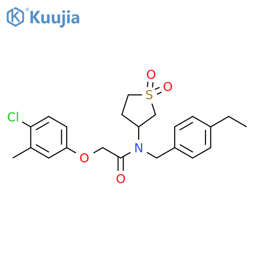 2-(4-chloro-3-methylphenoxy)-N-(1,1-dioxo-1lambda6-thiolan-3-yl)-N-[(4-ethylphenyl)methyl]acetamide structure