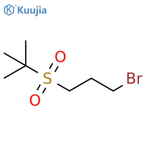 1-bromo-3-(2-methylpropane-2-sulfonyl)propane structure