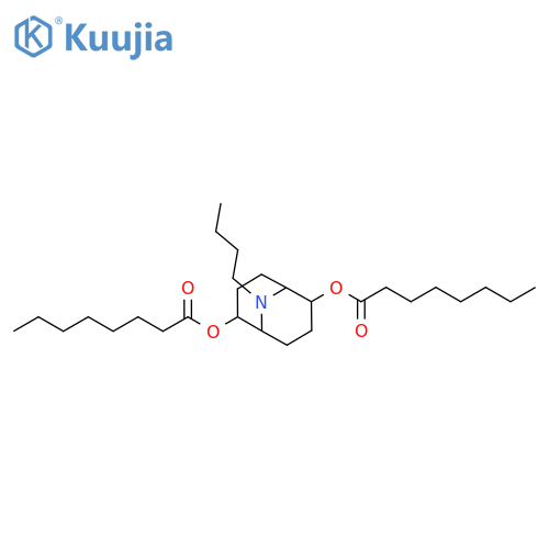 Octanoic acid, 9-butyl-9-azabicyclo[3.3.1]nonane-2,6-diyl ester structure