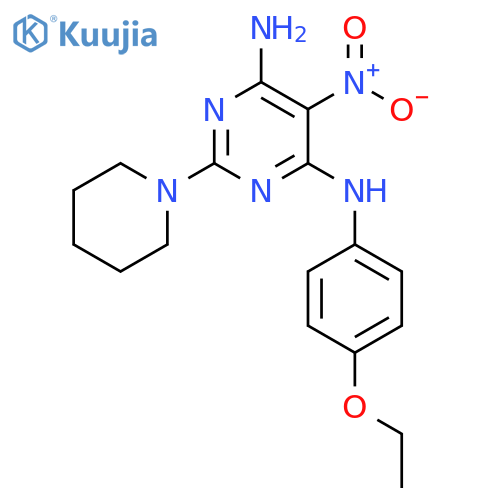 N4-(4-ethoxyphenyl)-5-nitro-2-(piperidin-1-yl)pyrimidine-4,6-diamine structure