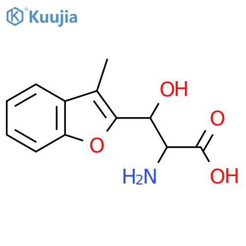 2-amino-3-hydroxy-3-(3-methyl-1-benzofuran-2-yl)propanoic acid structure