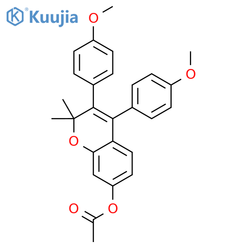 2H-1-Benzopyran-7-ol,3,4-bis(4-methoxyphenyl)-2,2-dimethyl-, 7-acetate structure