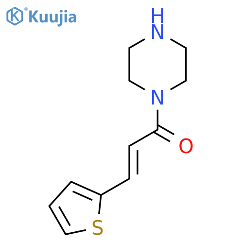 1-(piperazin-1-yl)-3-(thiophen-2-yl)prop-2-en-1-one structure