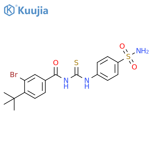 3-(3-bromo-4-tert-butylbenzoyl)-1-(4-sulfamoylphenyl)thiourea structure