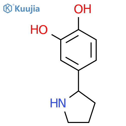 4-(pyrrolidin-2-yl)benzene-1,2-diol structure