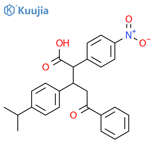 2-(4-nitrophenyl)-5-oxo-5-phenyl-3-(4-propan-2-ylphenyl)pentanoic acid structure