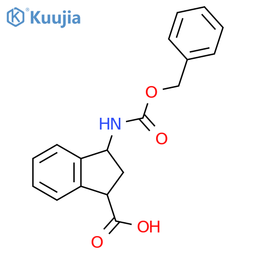 3-{(benzyloxy)carbonylamino}-2,3-dihydro-1H-indene-1-carboxylic acid structure