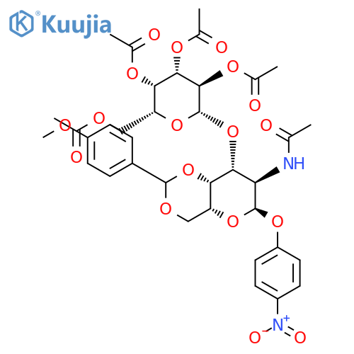 2-Acetamido-2-deoxy-4,6-O-(4-methoxybenzylidene)-3-O-(2,3,4,6-tetra-O-acetyl-b-D-galactopyranosyl)-4-nitrophenyl-a-D-galactopyranoside structure