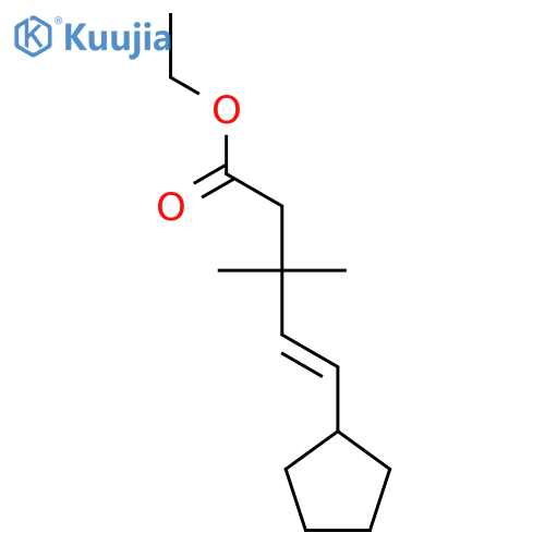 4-Pentenoic acid, 5-cyclopentyl-3,3-dimethyl-, ethyl ester structure