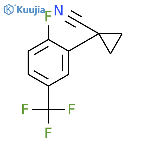1-2-fluoro-5-(trifluoromethyl)phenylcyclopropane-1-carbonitrile structure