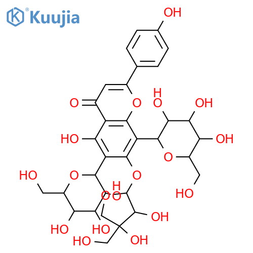 6,8-Di-C-β-D-glucopyranosyl-4',5,7-trihydroxyflavone; 7-O-β-D-Apiofuranoside structure