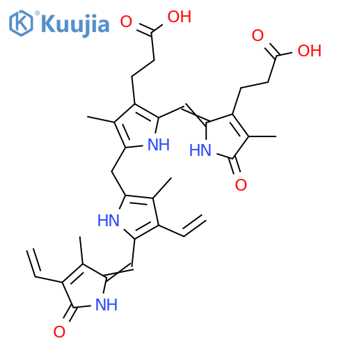 3-[(2Z)-2-[[3-(2-carboxyethyl)-4-methyl-5-[[3-methyl-5-[(Z)-(3-methyl-5-oxo-4-vinyl-pyrrol-2-ylidene)methyl]-4-vinyl-1H-pyrrol-2-yl]methyl]-1H-pyrrol-2-yl]methylene]-4-methyl-5-oxo-pyrrol-3-yl]propanoic acid structure