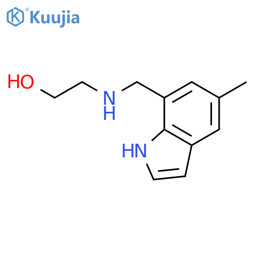 Ethanol, 2-[[(5-methyl-1H-indol-7-yl)methyl]amino]- structure
