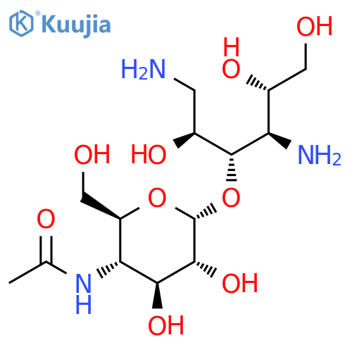 3-O-(4-(Acetylamino)-4-deoxy-alpha-D-glucopyranosyl)-1,4-diamino-1,4-dideoxy-D-glucitol structure