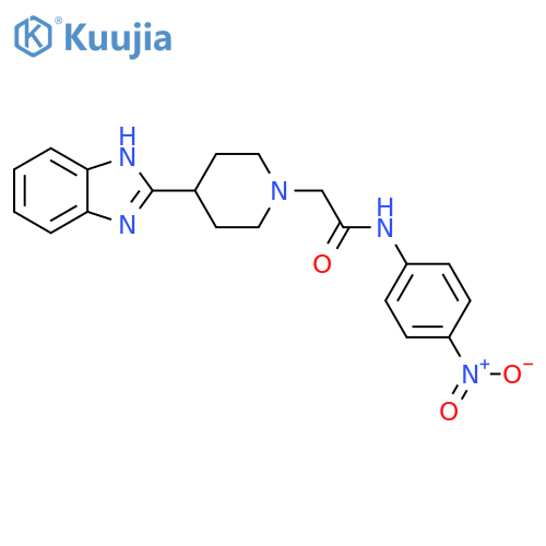 2-4-(1H-1,3-benzodiazol-2-yl)piperidin-1-yl-N-(4-nitrophenyl)acetamide structure