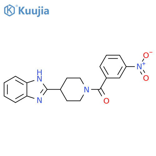 2-1-(3-nitrobenzoyl)piperidin-4-yl-1H-1,3-benzodiazole structure