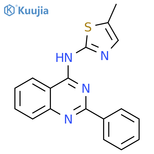 5-methyl-N-(2-phenylquinazolin-4-yl)thiazol-2-amine structure