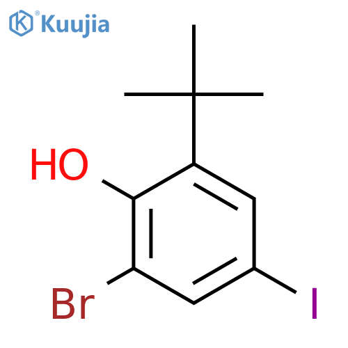 2-bromo-6-tert-butyl-4-iodophenol structure